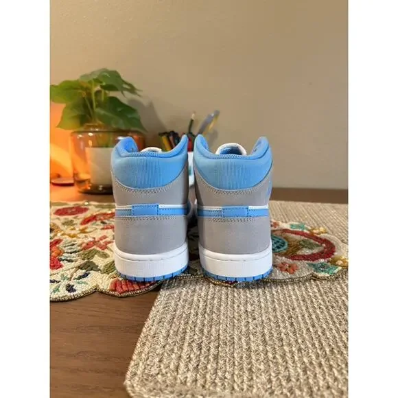 Jordan 1 Mid UNC University Blue Wolf Grey White Powder Obsidian DX9276 100 - Picture 4 of 8